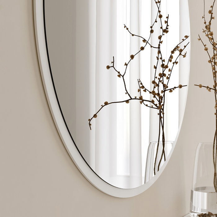 Hanah Home Espejo Decorativo Redondo Blanco A706